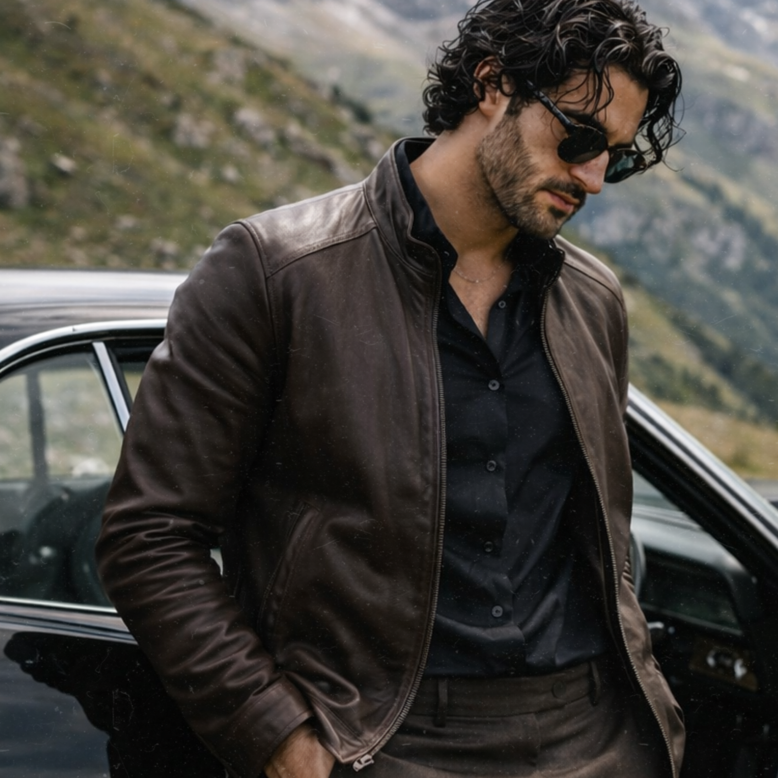 Snag Leather jacket worn