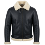 phantom b3 bomber sheearling leather jacket on an invisible mannequin