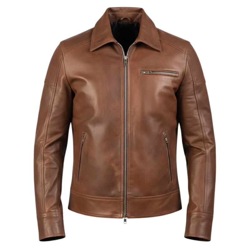 brown leather biker jacket snag leather