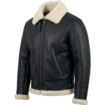 phantom b3 bomber sheearling leather jacket on an invisible mannequin