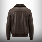 Men's Brown Aviator Leather Bomber Jacket | Shearling Collar | Snag Leather - Image 4
