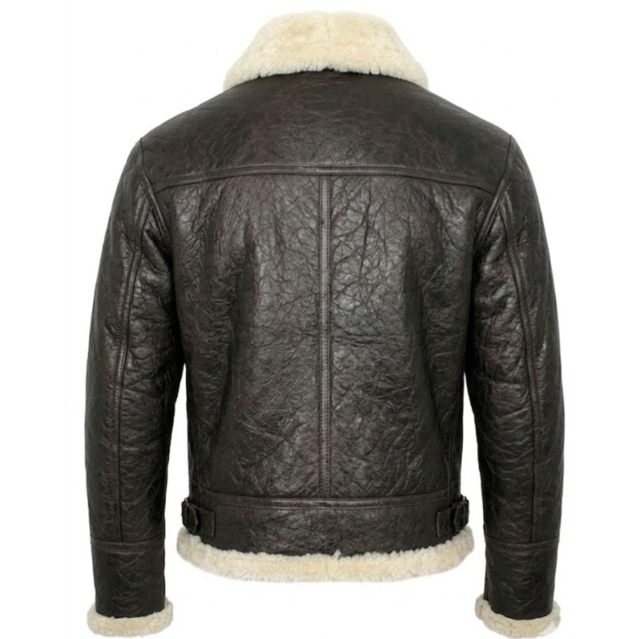 Ironside Men's Brown B-3 Shearling Leather Bomber Jacket | Genuine Sheepskin | Snag Leather - Image 6