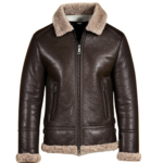 espresso brown shearling jacket by snag leather