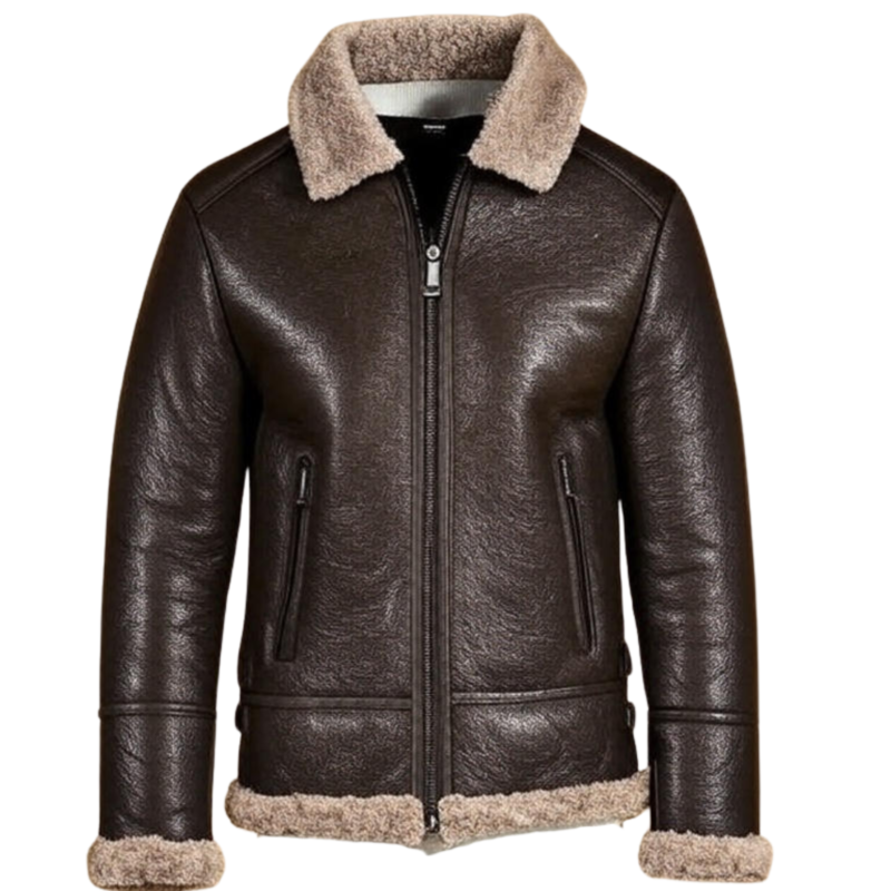 espresso brown shearling jacket by snag leather