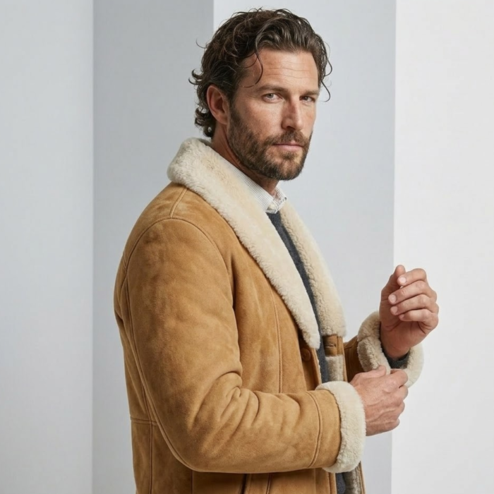 Men's Genuine Shearling Sheepskin Coat | Genuine Leather | Snag Leather - Image 3