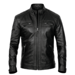 Men's Black Café Racer Leather Jacket
