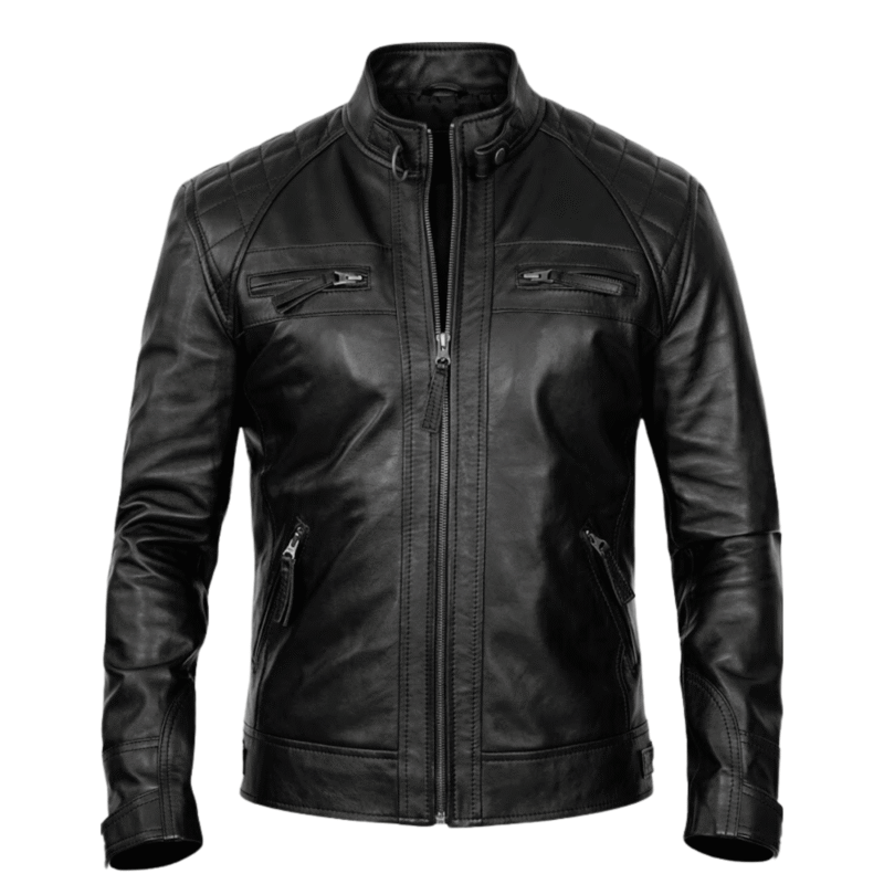 Men's Black Café Racer Leather Jacket