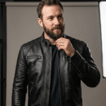 Men's Black Café Racer Leather Jacket | Slim Fit Lambskin | Snag Leather - Image 3