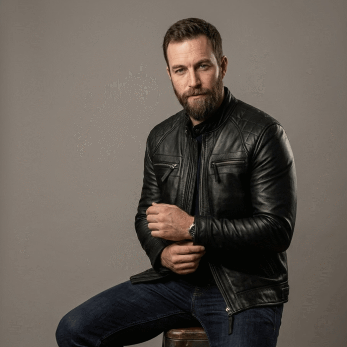 Men's Black Café Racer Leather Jacket