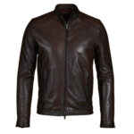 dark brown vintage leather jacket