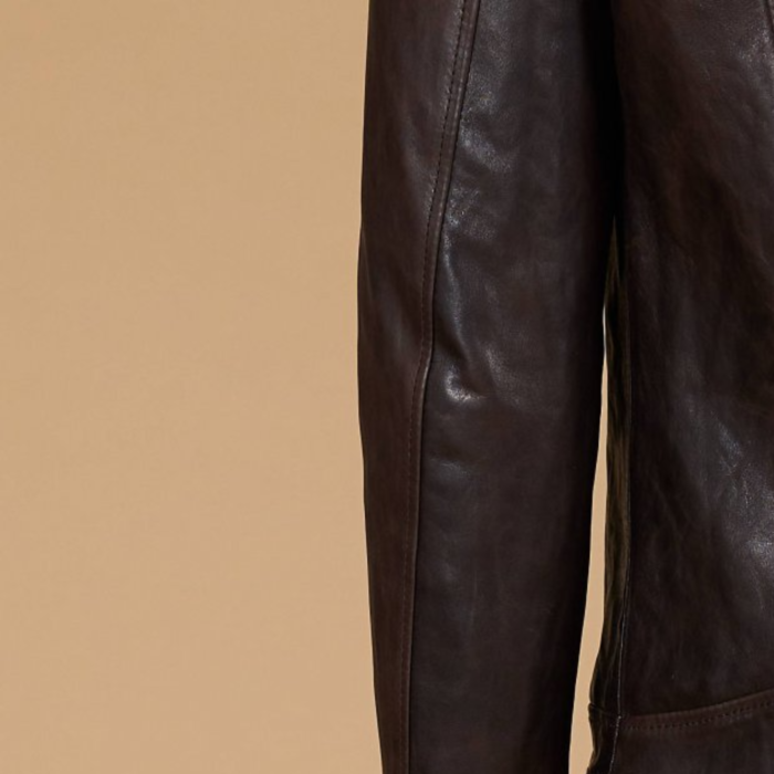 Dark Brown Vintage Leather Jacket Men | Genuine Lamb Leather - Image 4