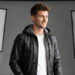 Men's Black Hooded Leather Bomber Jacket | Real Leather Hood | Snag Leather - Image 2