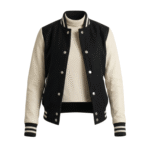 Women's Black & White Varsity Jacket