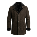 Men's Charcoal Spanish Shearling Coat | Genuine Sheepskin Leather