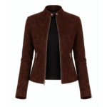Women's Mocha Suede Biker Jacket