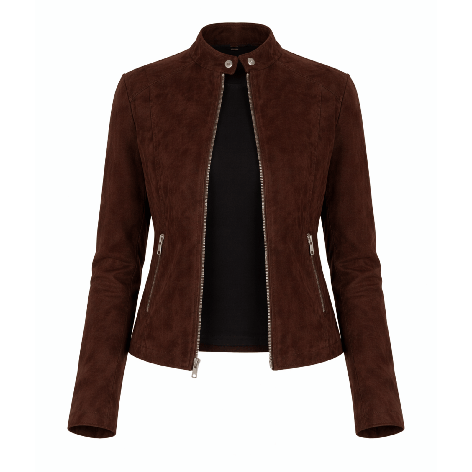 66 Women's Mocha Suede Biker Jacket