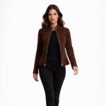 Women's Mocha Suede Biker Jacket | Real Suede Motorcycle Style | Snag Leather - Image 4