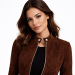 Women's Mocha Suede Biker Jacket | Real Suede Motorcycle Style | Snag Leather - Image 5