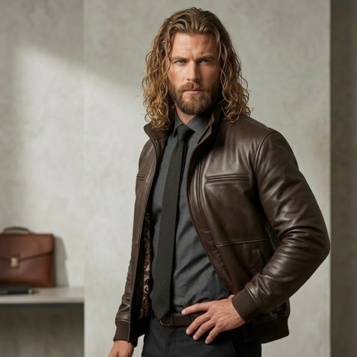 Duskwood Men's Dark Brown Leather Bomber Jacket | Full-Grain Smart Casual | Snag Leather - Image 3