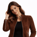 Women's Mocha Suede Biker Jacket | Real Suede Motorcycle Style | Snag Leather - Image 3