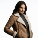 Women's Distressed Brown Leather Bomber Jacket | B-3 Shearling Style | Snag Leather - Image 4
