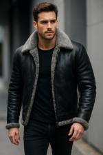 B3 Sheepskin Bomber Jacket – Men's Genuine Shearling Aviator Coat | Snag Leather - Image 2