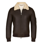 b3 shearling bomber jacket for men brown