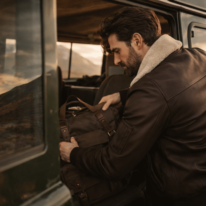 Pilot Shearling Bomber Jacket for Men - Image 3