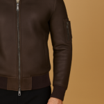 Pilot Shearling Bomber Jacket for Men - Image 5