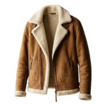 Falcon Men's Tan Suede Shearling Aviator Jacket - Snag Leather