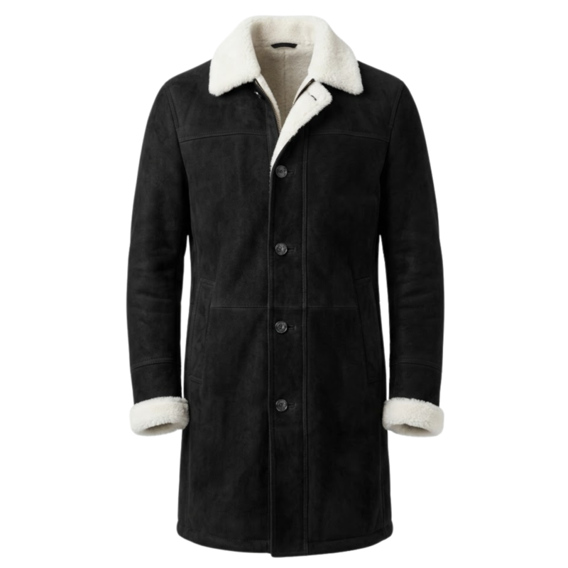 Nocturn Men's Black shearling coat