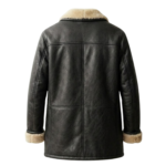 Midnight men's black shearling coat from snag leather backside