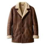 Rancher's Men Brown Shearling Sheepskin Coat By Snag Leather