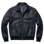 Bluehawk navy blue leather aviator jacket by Snag Leather