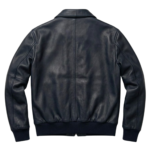 backside Bluehawk navy blue leather aviator jacket by Snag Leather