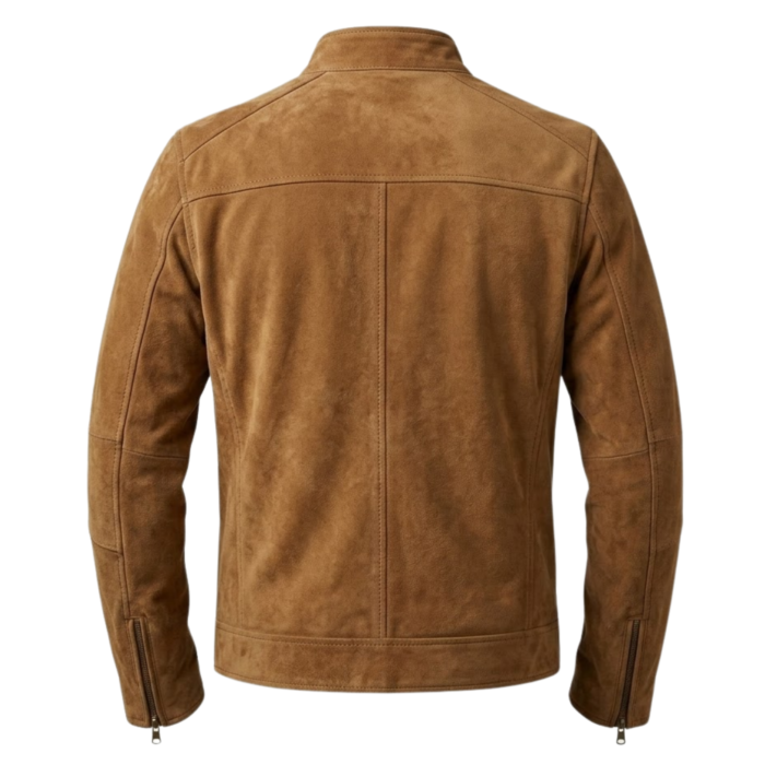 Goldrush Men's Tan Suede Leather Jacket by snag leather