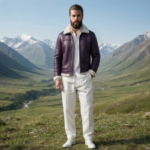 Eclipse Men's Plum Shearling Leather Jacket by Snag Leather