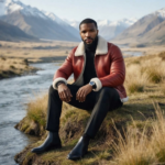 Amore oxblood shearling leather jacket