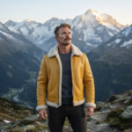 solstice yellow shearling jacket for men by snag Leather
