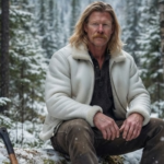 Marble Mens White Shearling Leather Jacket