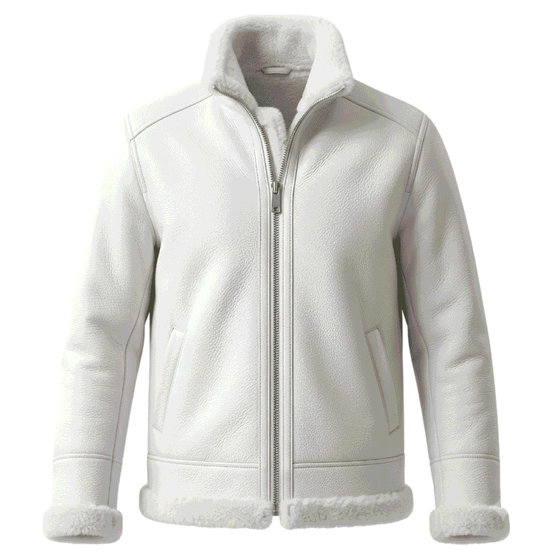 Marble Men's White Shearling Leather Jacket