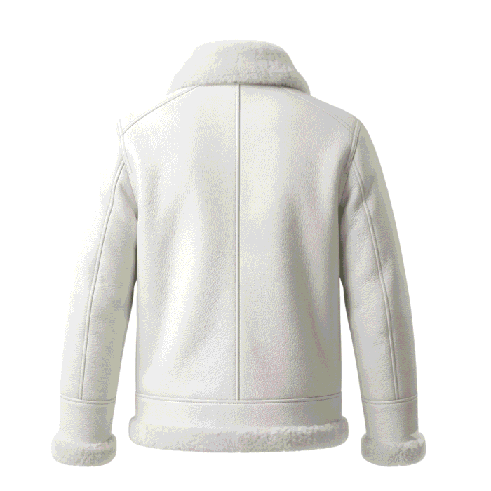 Marble Men's White Shearling Leather Jacket