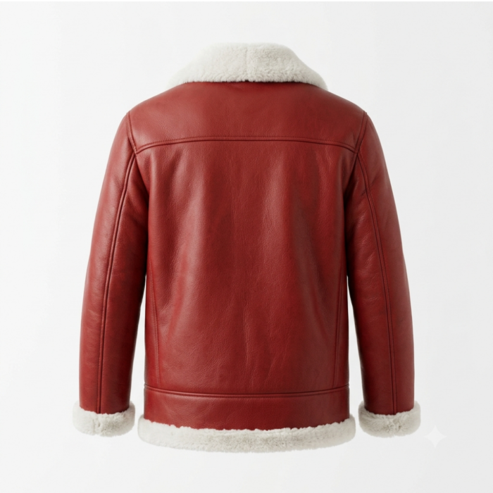 Amore Men's Oxblood Shearling Leather Jacket