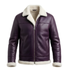 Eclipse Men's Plum Shearling Leather Jacket