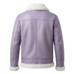 Wisteria Men's Lavender Shearling Leather Bomber Jacket