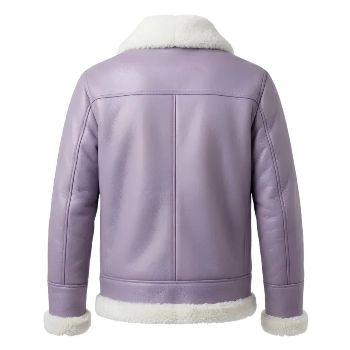 Wisteria Men's Lavender Shearling Leather Bomber Jacket