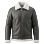Northstar Men's Charcoal Shearling Leather Jacket by Snag Leather