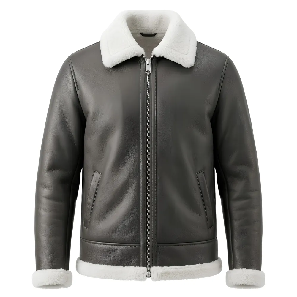 Northstar Men's Charcoal Shearling Leather Jacket by Snag Leather Northstar Men's Charcoal Shearling Leather Jacket by Snag Leather