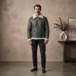 Northstar Men's Charcoal Shearling Leather Jacket