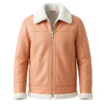 Solstice Men's Peach Shearling Leather Jacket